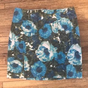 Anthropologie Floarl Corduroy Pencil Skirt